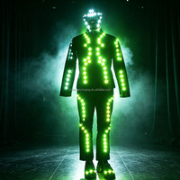 Costume de danse LED lumineux, blazer et pantalon, tenue pour festival EDM, scène technologique, spectacle d'ouverture, performance de danse mécanique