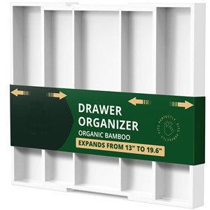 Di bambù di lusso <span class=keywords><strong>cassetto</strong></span> della cucina Organizer argenteria <span class=keywords><strong>porta</strong></span> utensili e <span class=keywords><strong>posate</strong></span> vassoio con cassettiere scanalato - Product Image 3