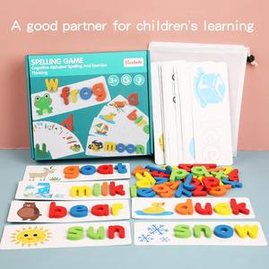 Oferta especial de madera de colores <span class=keywords><strong>ortografía</strong></span> Montessori juguetes educativos cartas desarrolla vocabulario tarjetas de alfabet - Product Image 4
