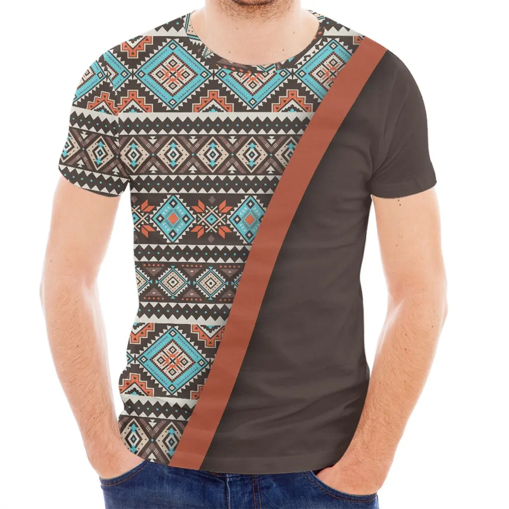 Custom Uw Eigen Merk Ontwerp Aztec Stijl Traditionele Tribal Patroon Kleding Fabrikanten Groothandel Shirt Comfortabele Joker