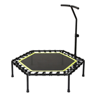 Trampolín de Ejercicio Interior Plegable y Duradero con Mango, Fácil Instalación para Adultos y Niños, Diseño Seguro y Silencioso