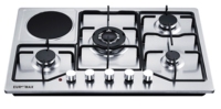 Nouvelle arrivée Cuisinière à gaz intérieure à 5 brûleurs Appareil ménager noir avec diverses spécifications Source d'alimentation électrique pour une utilisation en extérieur