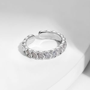 MyMuYu <b>Coin</b> Open <b>Ring</b> Pave Setting Geometric Shape Index Finger <b>Ring</b> Gift Jewelry - Product Image 1