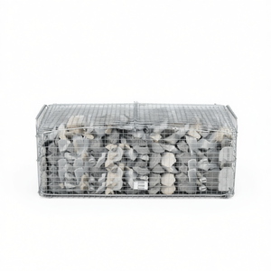 Set di 4 Cesti Rettangolari in Ferro Zincato Argentato per Stoccaggio, Stile Industriale per Garage - Product Image 1