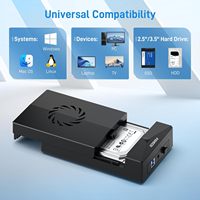 FIDECO Plásticos ABS USB 3,0 22TB 3.5in con interruptor de ventilador 2,5 3,5 pulgadas SATA caja de disco duro SSD HDD caja externa