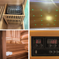 Sauna Eléctrica de Vapor Húmedo KLAFIN de 12KW, Diseño Moderno para Interiores, de Madera de Hemlock, para Villa