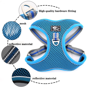 Arnês De Cão De Luxo Com Trela Durável Dog <span class=keywords><strong>Harness</strong></span> Set À Prova De Explosão Reflexivo Respirável Ajustável Acessórios Do Cão - Product Image 3