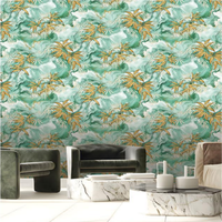 Papier peint vinyle PVC imperméable Kingmiar – Motif floral abstrait moderne, marbre géométrique pour la maison et l'hôtel