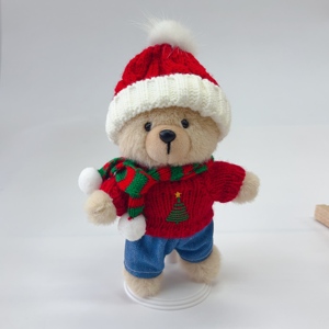 Décoration de Noël mignonne, nœud mignon, bordure rouge et blanche, petite jupe, ensemble de vêtements pour poupée jouet - Product Image 3