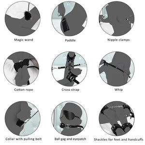 Set di Bondage in Pelle 11 Pezzi con Gabbia di Castità e Benda, Kit di Costrizione, Giocattoli per Adulti per Donne e Coppie, Vendita Calda su Amazon - Product Image 4