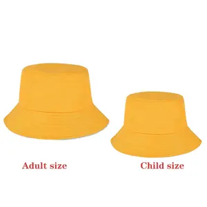 Wholesale Custom Embroidery Design Logo Spring And Summer Fisherman Reversible Cotton Panama Fisherman Bucket Hat For Adult Kids