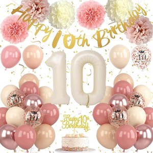 Decoraciones de <span class=keywords><strong>Cumpleaños</strong></span> Número 30 <span class=keywords><strong>para</strong></span> <span class=keywords><strong>Mujer</strong></span>, Globos de Látex Rosa Pálido Retro, Pancarta de Feliz <span class=keywords><strong>Cumpleaños</strong></span> Número 30, Decoración <span class=keywords><strong>para</strong></span> Pastel y Fiesta - Product Image 2
