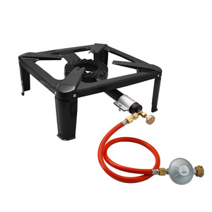 Réchaud à gaz portable en fonte, alimenté au propane, une seule pièce, pour le camping en plein air, avec régulateur - Product Image 1