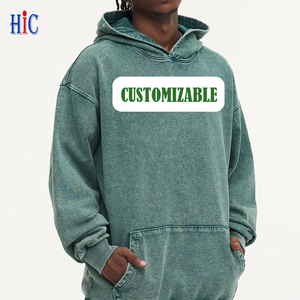 Bán Buôn Unisex 450gsm 100% Cotton Heavyweight Trống Thời Trang Quá Khổ Rửa Hoodies Cho Nam Giới Với Túi - Product Image 1