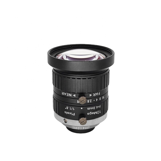 4mm C Mount Lens 10MP 1/1.8" Industrial Wide Angle Fixed Focus Lens for Machine Vision Camera