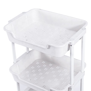 Il Servizio DELL'OEM 3 Tier Cucina Casa Verdura Spa della Filovia di Plastica di Rotolamento Carrello di Stoccaggio Bagno - Product Image 3
