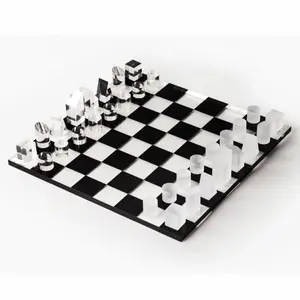 อะคริลิคชุดหมากรุกคณะกรรมการอะคริลิ Chessboard หมากรุกหมากฮอส