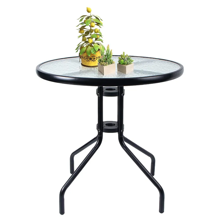 Elegante mesa de comedor de vidrio templado