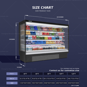 Refrigerador comercial con cortina de aire a precio razonable, vitrina abierta, exhibidor refrigerado para bebidas, refrigerador abierto de varios niveles - Product Image 2