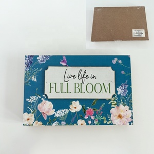 Wildflower Garden-Style 3D da tavolo stampato UV <span class=keywords><strong>legno</strong></span> artigianale intagliato in <span class=keywords><strong>legno</strong></span> segno di blocco per la decorazione di casa pareti e scatole - Product Image 5