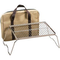 Barbecue au charbon de bois pliable mini portable, léger, en acier inoxydable, antiadhésif, durable, réutilisable, pour 2 à 3 personnes, camping en plein air, randonnée