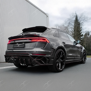 Kit carrosserie Q8 RSQ8 style MSY en fibre de carbone : pare-chocs avant/arrière, capot moteur, ailes, passages de roues, jupes latérales et spoiler Q8 Fibre - Product Image 2