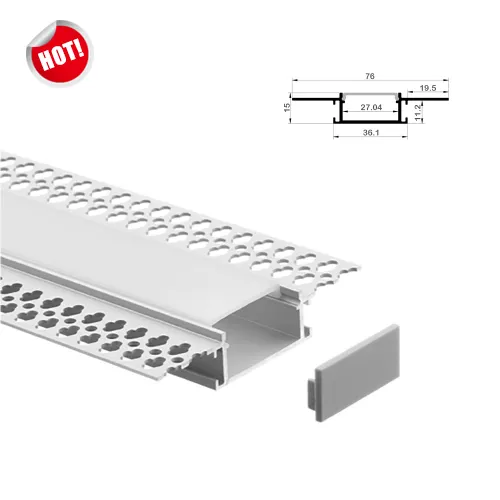 Profilé en aluminium LED en forme de U RL-7615 1M/2M/2.5M disponible pour cloisons sèches