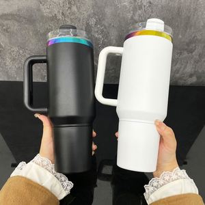 Taza de sublimación de acero inoxidable de doble pared de 40 oz con compartimento oculto, tapa con pajita y aislamiento, apta para contacto con alimentos, para viaje y almacenamiento 2 en 1 - Product Image 3
