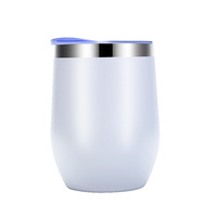 Tasse à bière isolée à double paroi en forme d'oeuf colorée personnalisée verres en acier inoxydable gobelet à vin 12oz