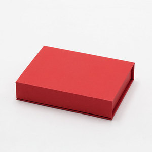 Rigid luxury small shallow mini book style red magnetic cardboard gift box for jewelry