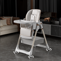 Chaise haute bébé réglable, pliable, ergonomique, légère, avec plateau amovible, en métal, pour une utilisation en cuisine sécurisée