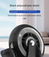 Roulettes pivotantes en acier JZM de 2 pouces pour chaise de bureau, frein fileté, polyuréthane transparent PU avec tige de verrouillage