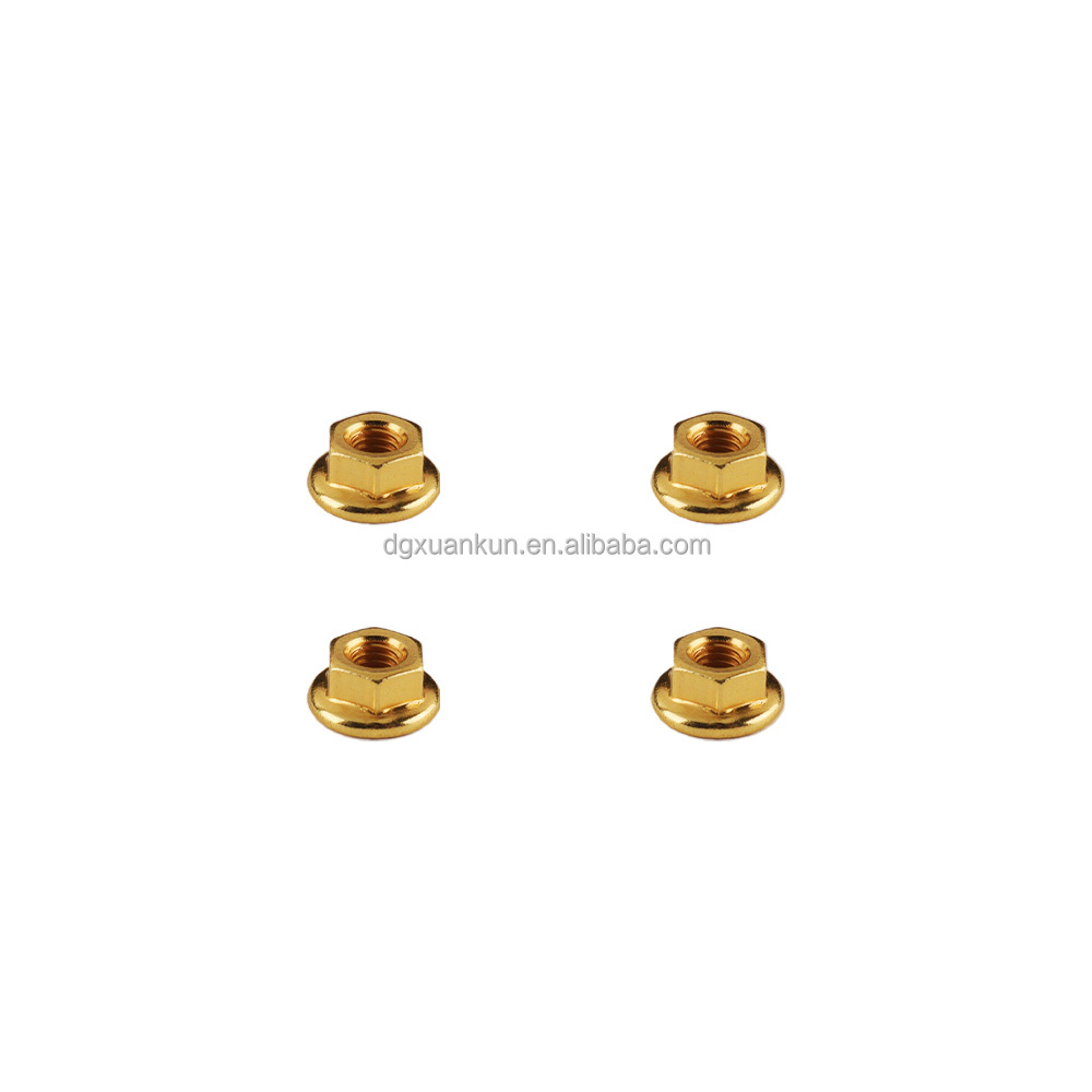 M3 Flange Serrated Locknut (20pcs) come gold anodised, RC Parts GN-M3-H