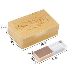 Boîte cadeau personnalisée, clé USB en cristal, clé USB de 4 Go à 128 Go, clé USB 2.0 3.0, clé USB en cristal - Product Image 1