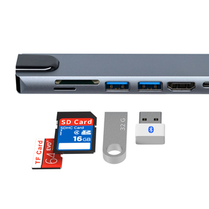 Loại C HUB 8 trong 1 bộ chuyển đổi Loại C <span class=keywords><strong>USB</strong></span> 3.1 HUB <span class=keywords><strong>USB</strong></span> 3.0 HUB <span class=keywords><strong>HDMI</strong></span> RJ45 Ethernet <span class=keywords><strong>Micro</strong></span> sdtf OTG adapter cho PC và Loại C máy tính xách tay - Product Image 4