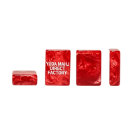 Jeu de Mahjong en résine moulée privée, tuiles de Mahjong rouge rubis, ensemble de jeu de table de casino pour les amateurs de Mahjong