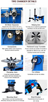 Promotion UM UM-700 Combo Démonte-Pneus et Équilibreuse de Roues – Mobile et Portable, Moteur 1.1kW, Multi-Tension pour Garage Domestique