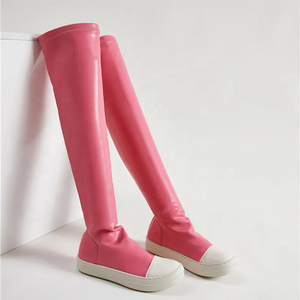 New Colors Green Orange Latest Four Seasons Thigh High Boots Flat Over the Knee Long Boots Women Causal <b>Shoes</b> - Product Image 5
