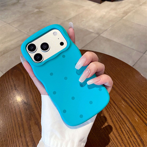 เคสซิลิโคนเหลวสีพื้นขอบลายคลื่นสำหรับ iPhone 16 Pro, เคสลายจุดสำหรับ iPhone 17 Pro Max - Product Image 6