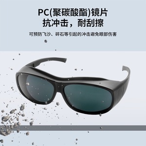 Lunettes de sécurité laser professionnelles 590-690nm, monture noire, lentille de 1.5mm, Protection anti-lumière rouge pour l'épilation, le soudage et le marquage - Product Image 4
