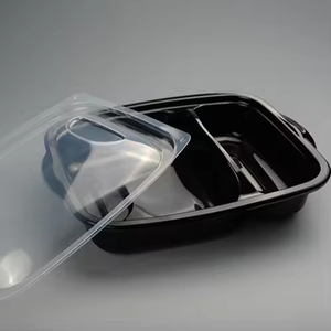 Conteneur alimentaire jetable rond pour gâteaux, boîte de rangement noire, à emporter, micro-ondable - Product Image 2