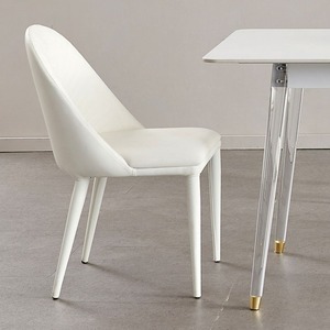 Blanco Muebles para el hogar <span class=keywords><strong>Cocina</strong></span> Venta al por mayor Marco de metal Restaurante Hotel Lujo Moderno Cuero Barato Comedor <span class=keywords><strong>Sillas</strong></span> - Product Image 4