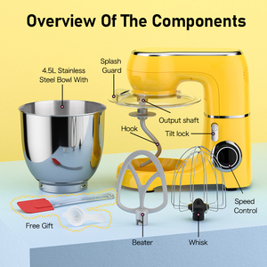 Tùy chỉnh chúng tôi AU EU phích cắm máy trộn thức ăn 4.8qt yên tĩnh 120/220/240V tiêm ABS nhà ở bánh bánh Máy trộn - Product Image 6