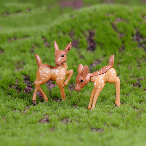 Adornos de Jardín de Hadas de Dibujos Animados en Miniatura, Pareja de Ciervos Pequeños, Manualidades de Plástico en Miniatura para Decoración de Escritorio y Hogar - Product Image 4