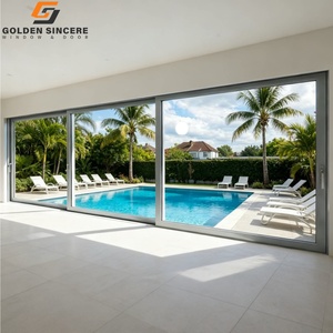Sistema de Puerta Corredera de Vidrio para Interiores GS con Múltiples Paneles y Malla de Acero Inoxidable - Product Image 4