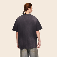 T-shirt en coton 250G pour homme, effet marbré, délavé, vintage, épaules tombantes, coupe ample, streetwear, vente en gros