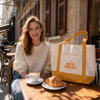 Sac fourre-tout de plage en toile renforcée de luxe, taille jumbo, de haute qualité, avec logo personnalisé pour les courses quotidiennes