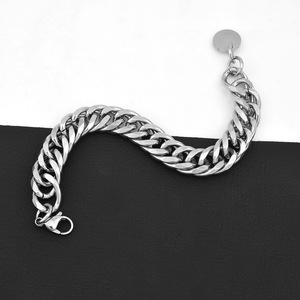 Hot Selling Hiphop Popular Design Thick <b>Chain</b> Bracelet <b>Titanium</b> Steel Silver Plated Fashion Unisex's Bracelets Simple Jewelry - Product Image 3