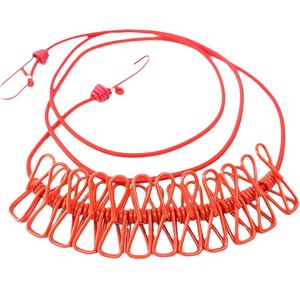 Portable Retractable Plastic Windproof Clothesline With Clips For Outdoor Travel Camping Standing Type - Product Image 3