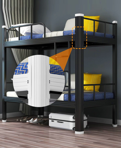 <span class=keywords><strong>Letto</strong></span> a Castello <span class=keywords><strong>Salvaspazio</strong></span> per Dormitori Scolastici - Design Pieghevole e Struttura Compatta in Metallo - Product Image 4